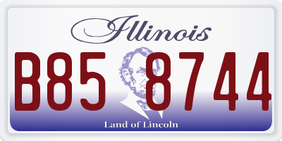 IL license plate B858744