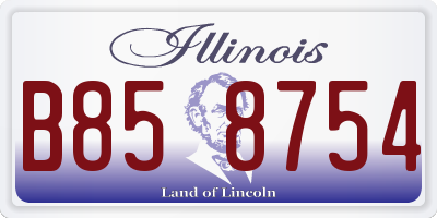 IL license plate B858754