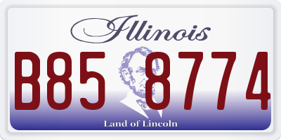 IL license plate B858774