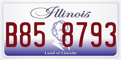 IL license plate B858793