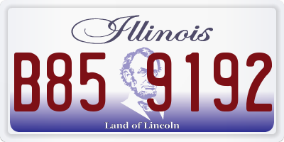 IL license plate B859192