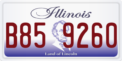 IL license plate B859260