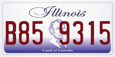 IL license plate B859315