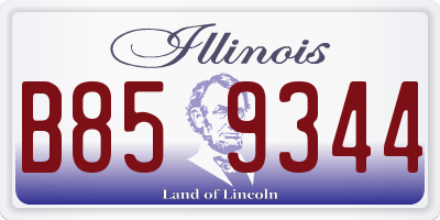 IL license plate B859344