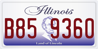 IL license plate B859360