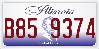 IL license plate B859374