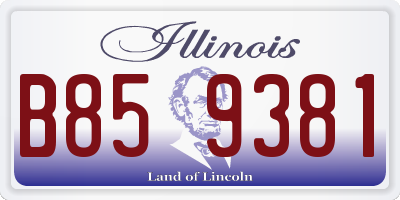 IL license plate B859381