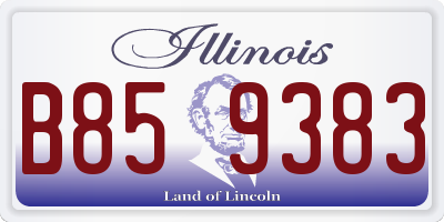 IL license plate B859383