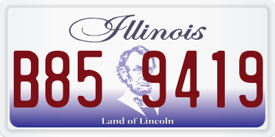 IL license plate B859419