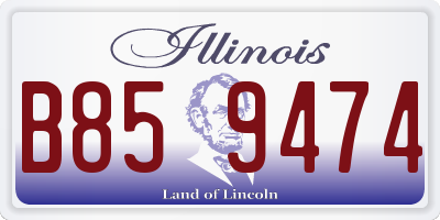 IL license plate B859474