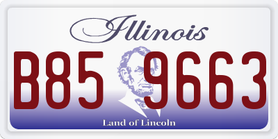 IL license plate B859663
