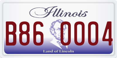 IL license plate B860004