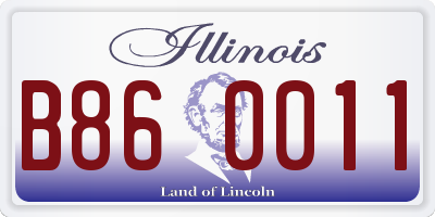 IL license plate B860011