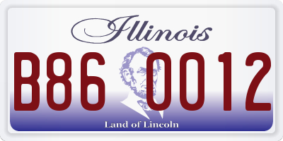 IL license plate B860012