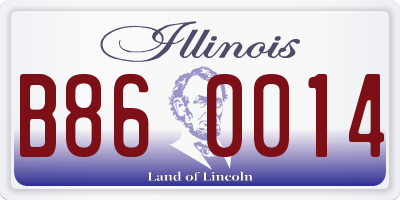 IL license plate B860014