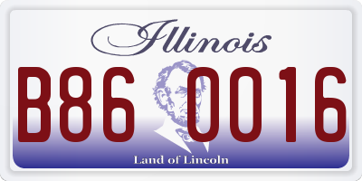 IL license plate B860016
