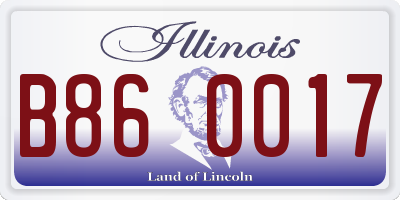 IL license plate B860017