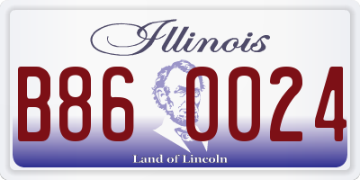 IL license plate B860024