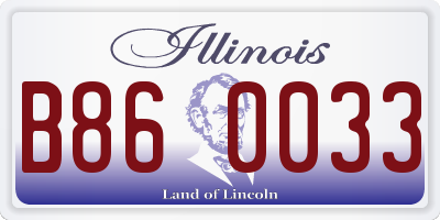IL license plate B860033