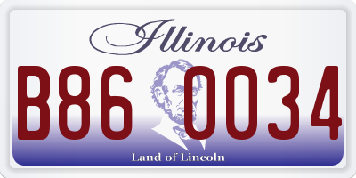 IL license plate B860034
