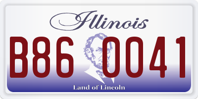 IL license plate B860041