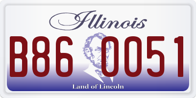 IL license plate B860051