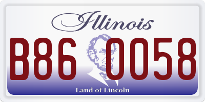 IL license plate B860058