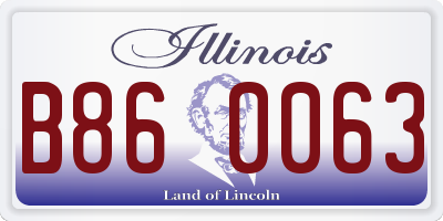 IL license plate B860063