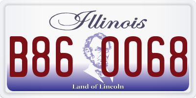 IL license plate B860068