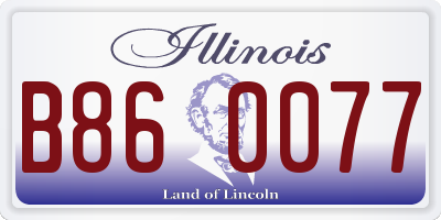 IL license plate B860077