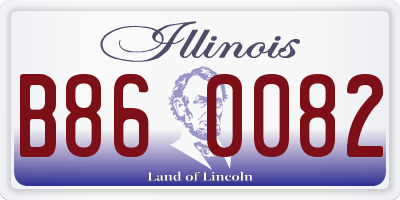IL license plate B860082