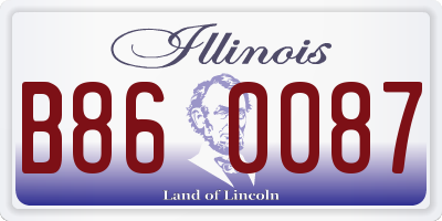 IL license plate B860087