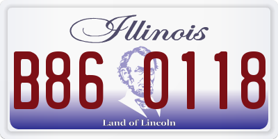 IL license plate B860118