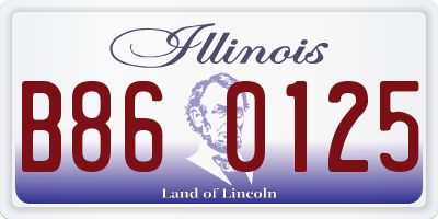 IL license plate B860125