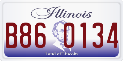 IL license plate B860134