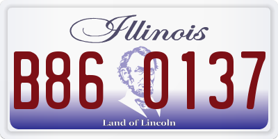 IL license plate B860137