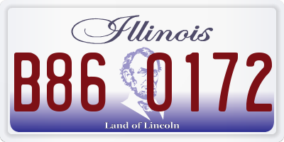 IL license plate B860172