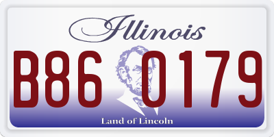 IL license plate B860179