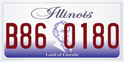 IL license plate B860180