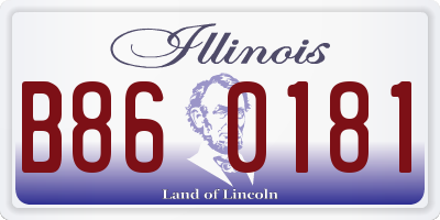 IL license plate B860181