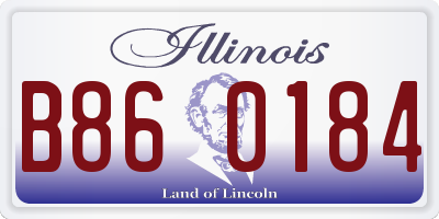 IL license plate B860184