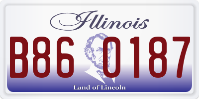 IL license plate B860187