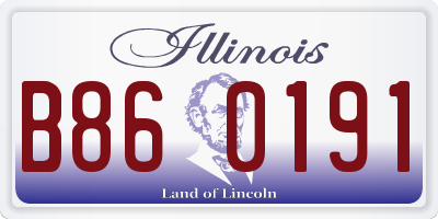 IL license plate B860191