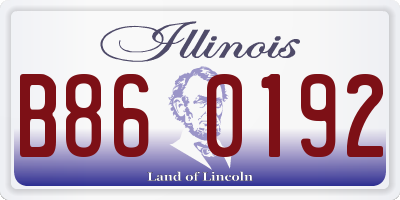 IL license plate B860192