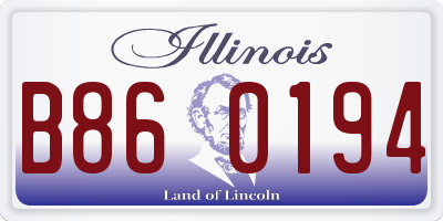 IL license plate B860194