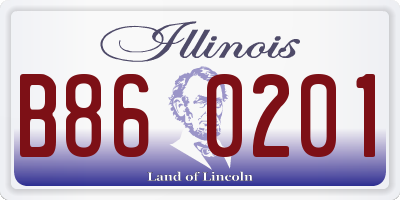 IL license plate B860201