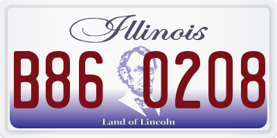 IL license plate B860208