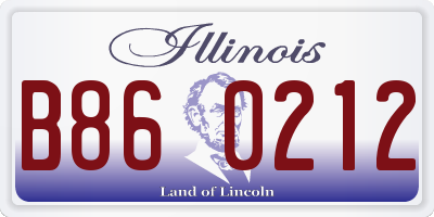 IL license plate B860212