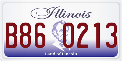 IL license plate B860213