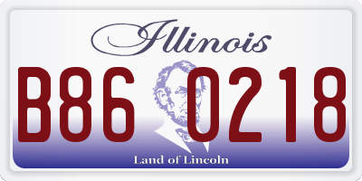 IL license plate B860218